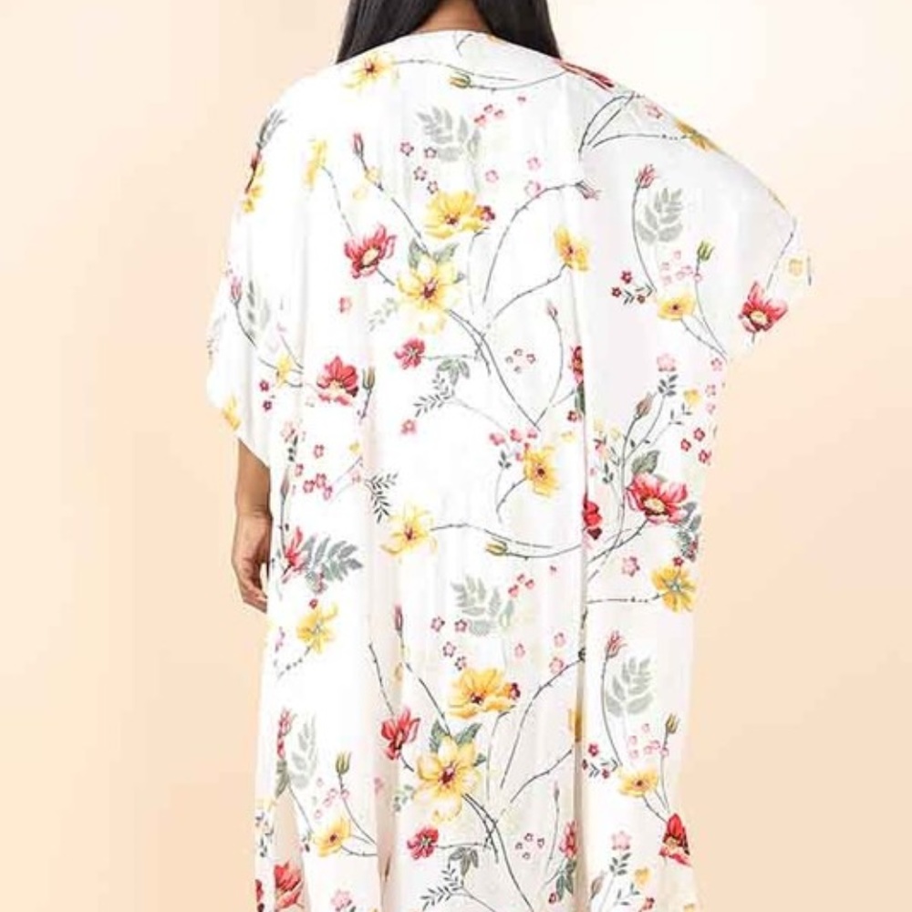 1x-3x New Plus Size Printed Maxi Cardigan - Picture 4 of 6